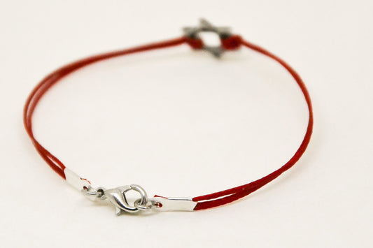 צמיד חוט אדום מגן דוד לגבר