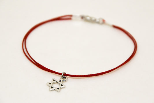 צמיד מגן דוד לגבר חוט אדום