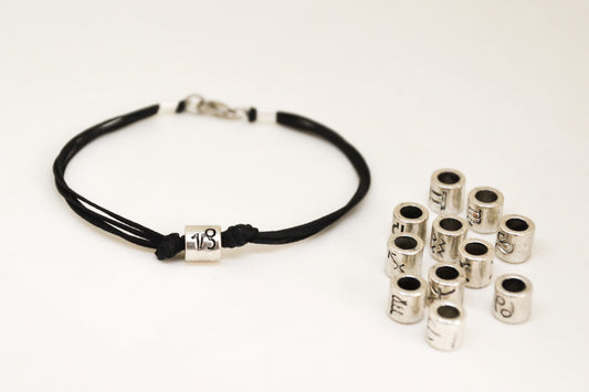 צמיד מזל אסטרולוגיה לגבר בהתאמה אישית חוט שחור