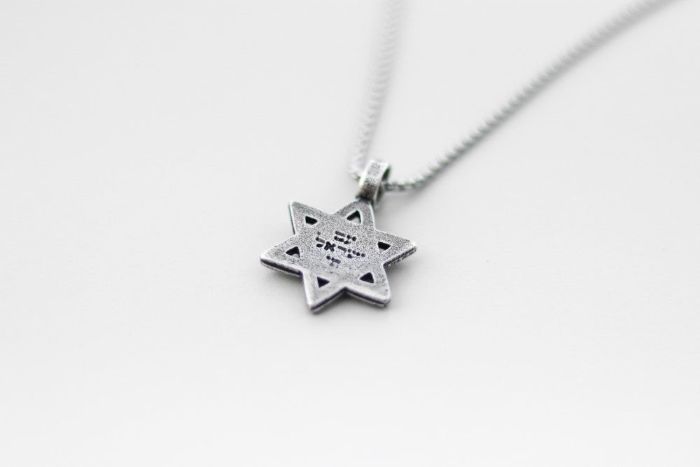 שרשרת עם כלביא תליון אריה מגן דוד כסף לגבר עם ישראל חי
