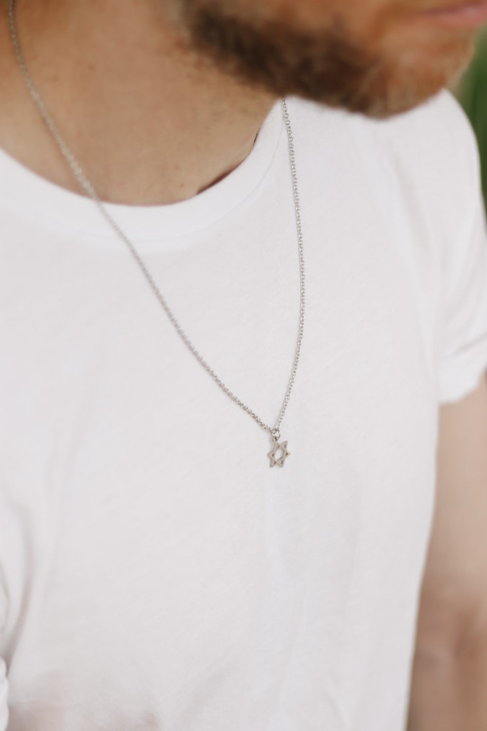 שרשרת מגן דוד כסף לגבר