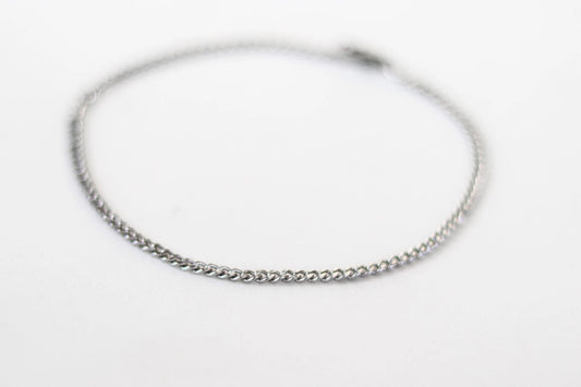 צמיד קרסול לגבר שרשרת כסף פלדת אל חלד