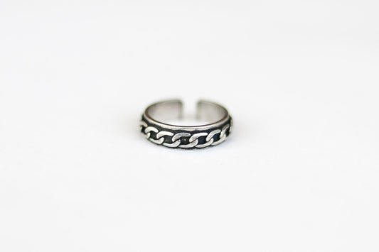 טבעת שרשרת כסף לגבר