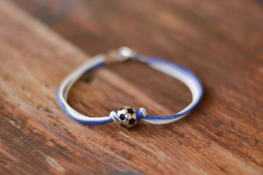 צמיד כדורגל לגבר חוט כחול לבן