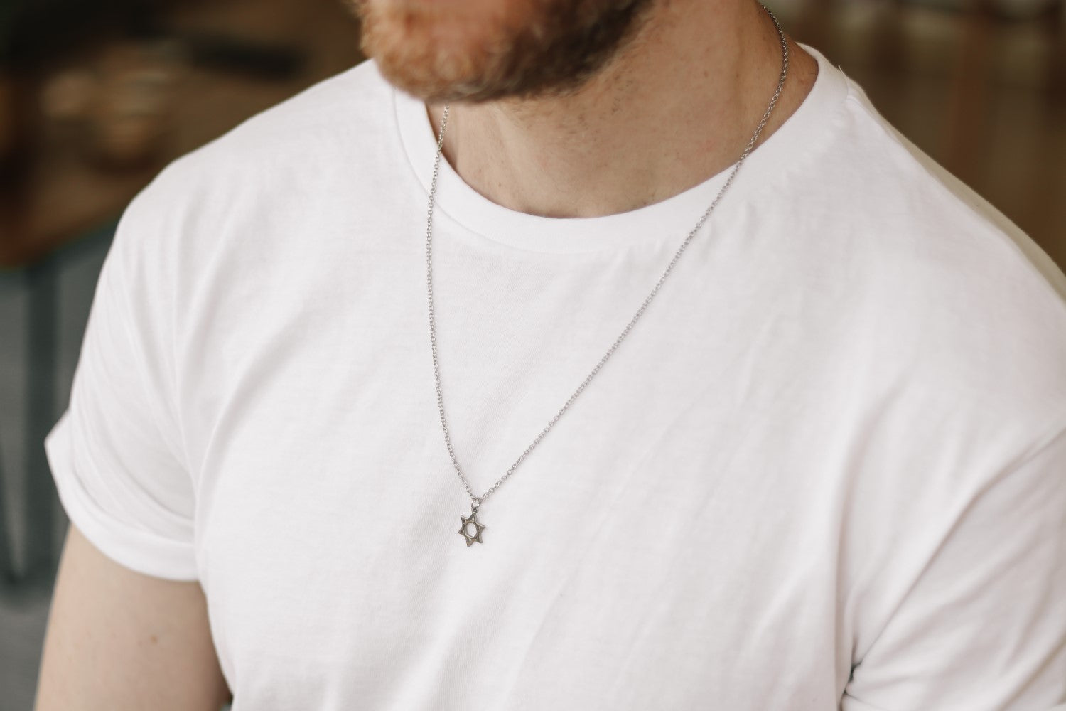 שרשרת מגן דוד לגבר כסף