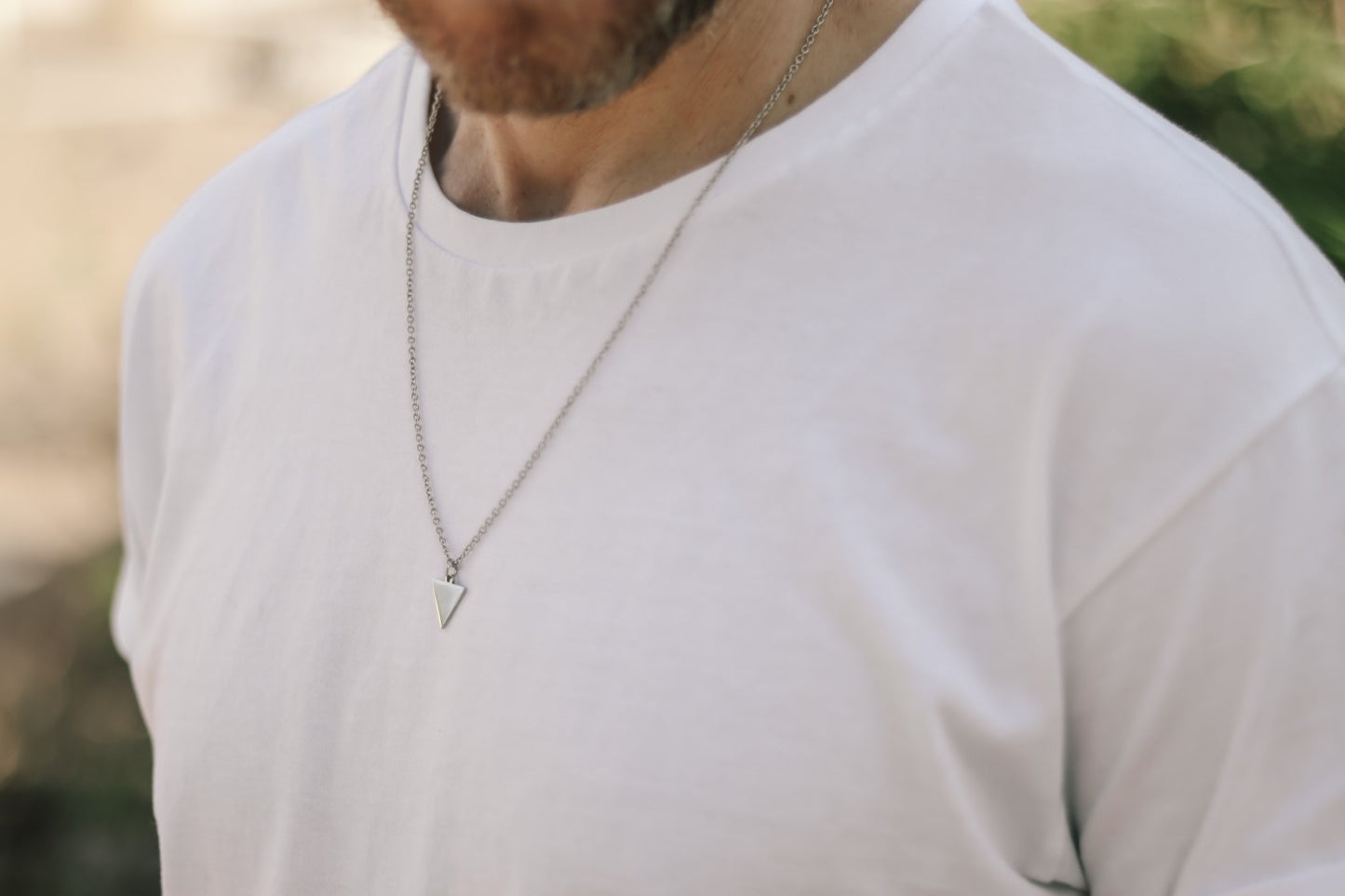 שרשרת משולש כסף לגבר