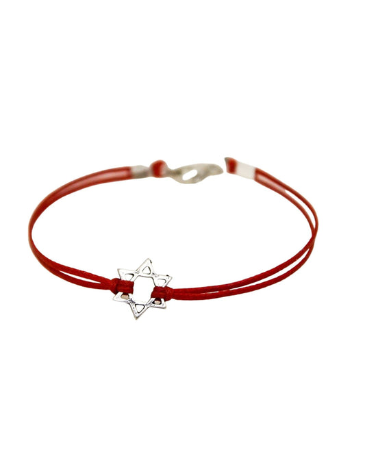 צמיד מגן דוד חוט אדום לגבר