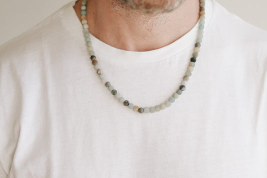 שרשרת חרוזים אמזונייט לגבר