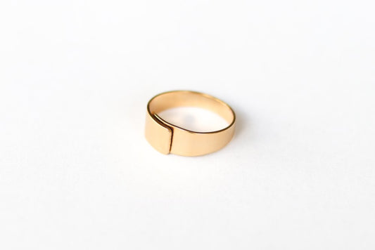 טבעת זהב חלקה לגבר