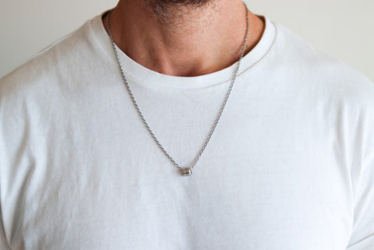 שרשרת חרוז כסף לגבר