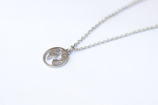 שרשרת גלובוס מפת עולם לגבר