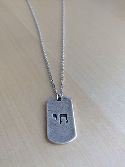 שרשרת לגבר תליון חי מגן דוד בציפוי כסף בצורת דיסקית