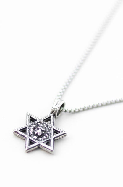 שרשרת עם כלביא תליון אריה מגן דוד כסף