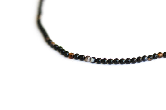 שרשרת לגבר עם חרוזי בוטסואנה בצבע שחור, מתנה לגבר