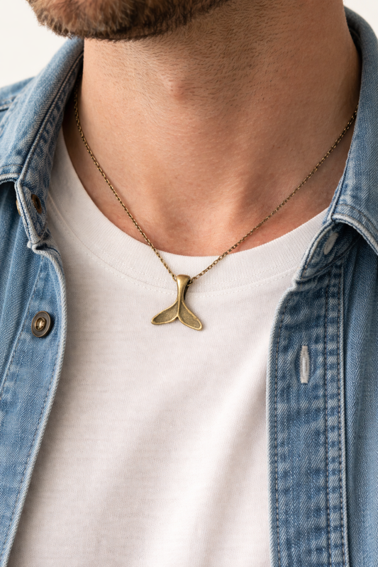 שרשרת סנפיר לגבר בצבע נחושת